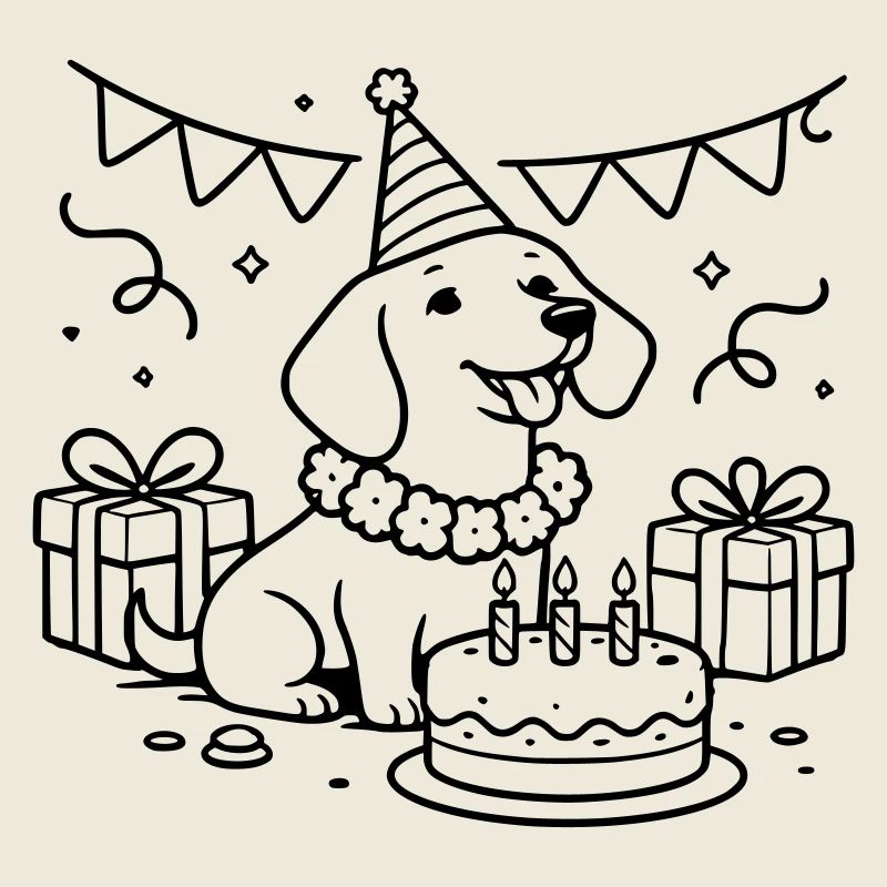 Les enfants du gâteau teckel d’anniversaire