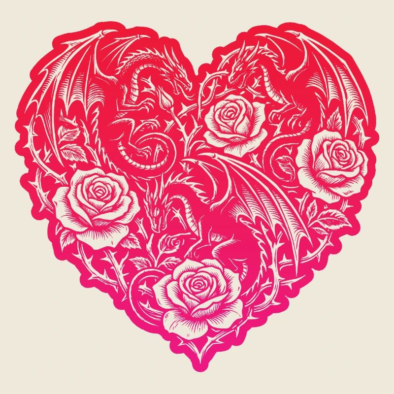 Cœur Dragons Romantiques Amour