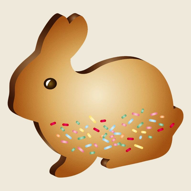 Easter bunny biscuit motif with colourful sugar sprinkles