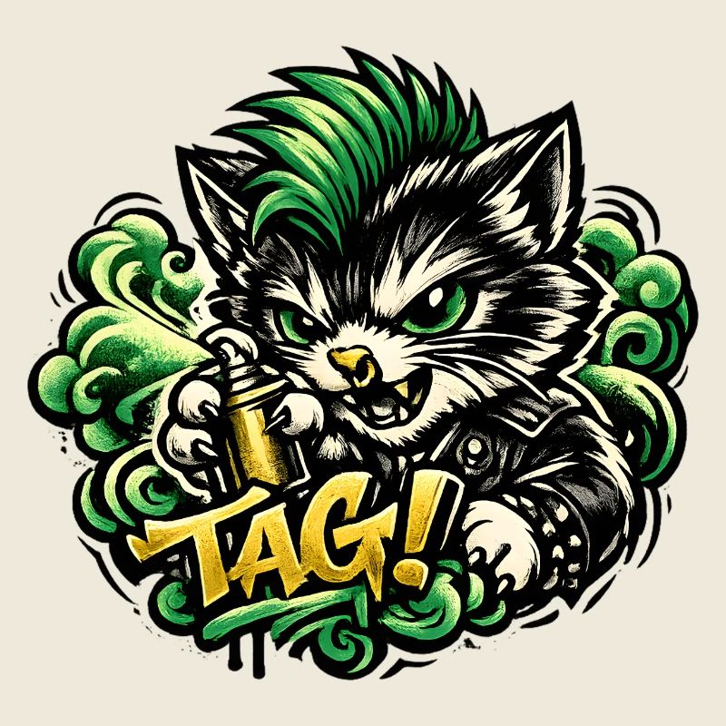 Aggressives Katzen Graffiti