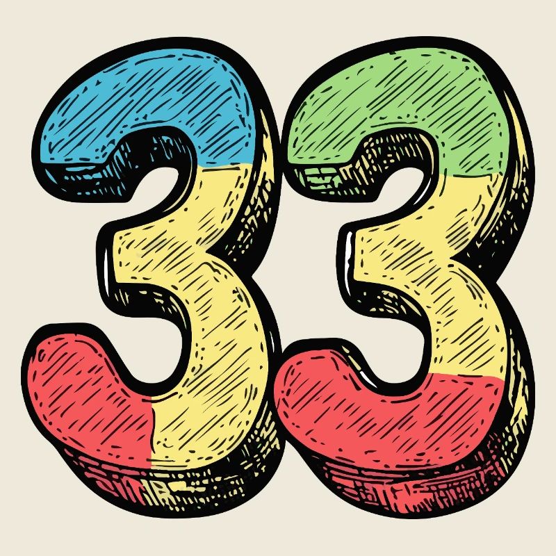 33 Zahl Bunt