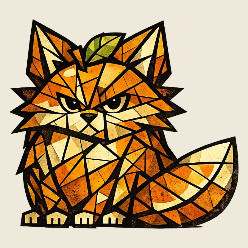 Orange Fox Cubism Version