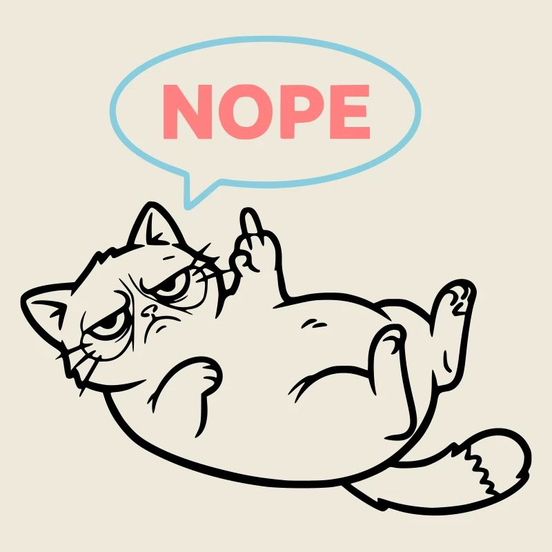 Chat Nope Bulle de Dialogue Colorée
