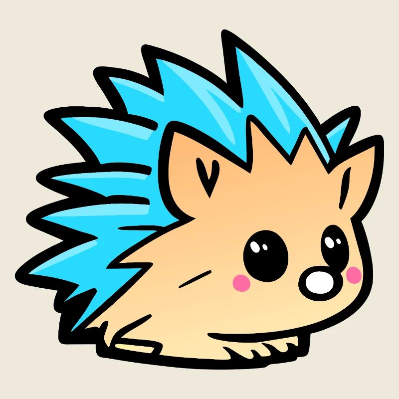 Dessin animé mignon de Kawaii Hedgehog Doodle