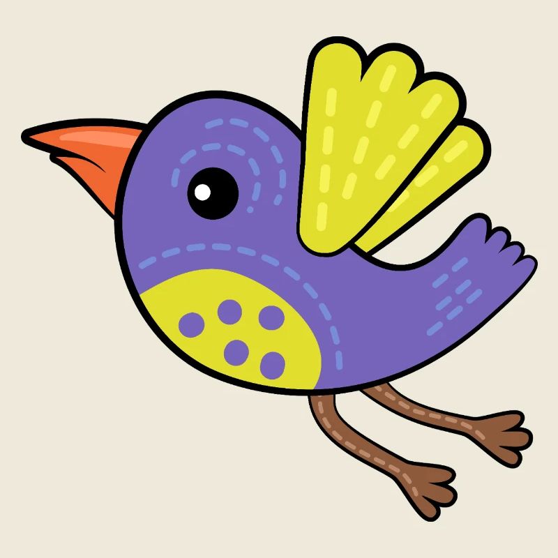 Kleiner Lila Vogel