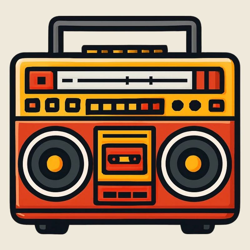 boombox rétro pop art