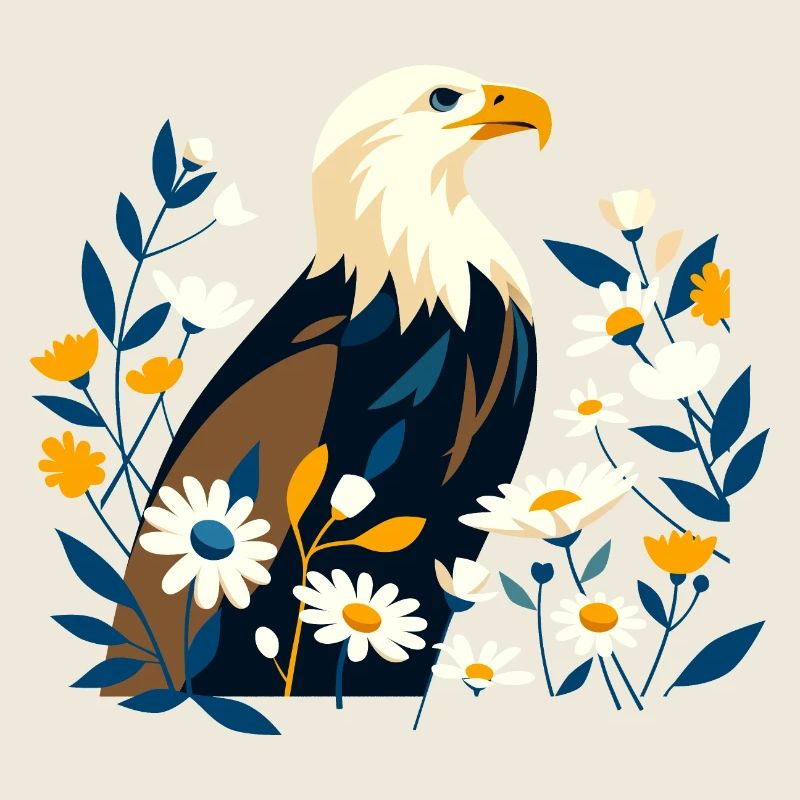 Adler mit Blumen