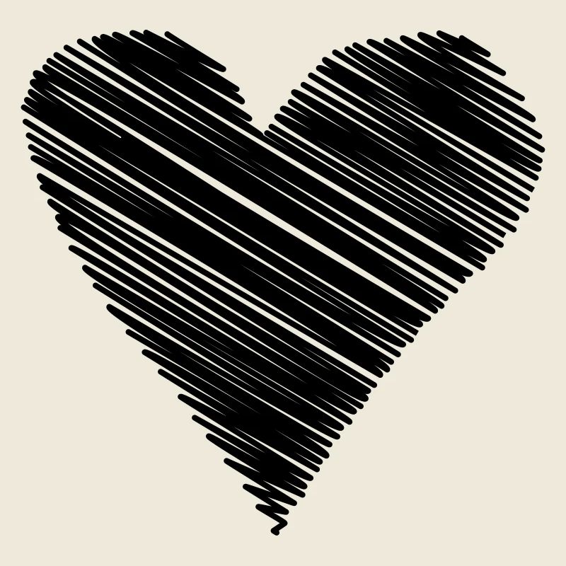 heart scribble drawing minimal love love lines