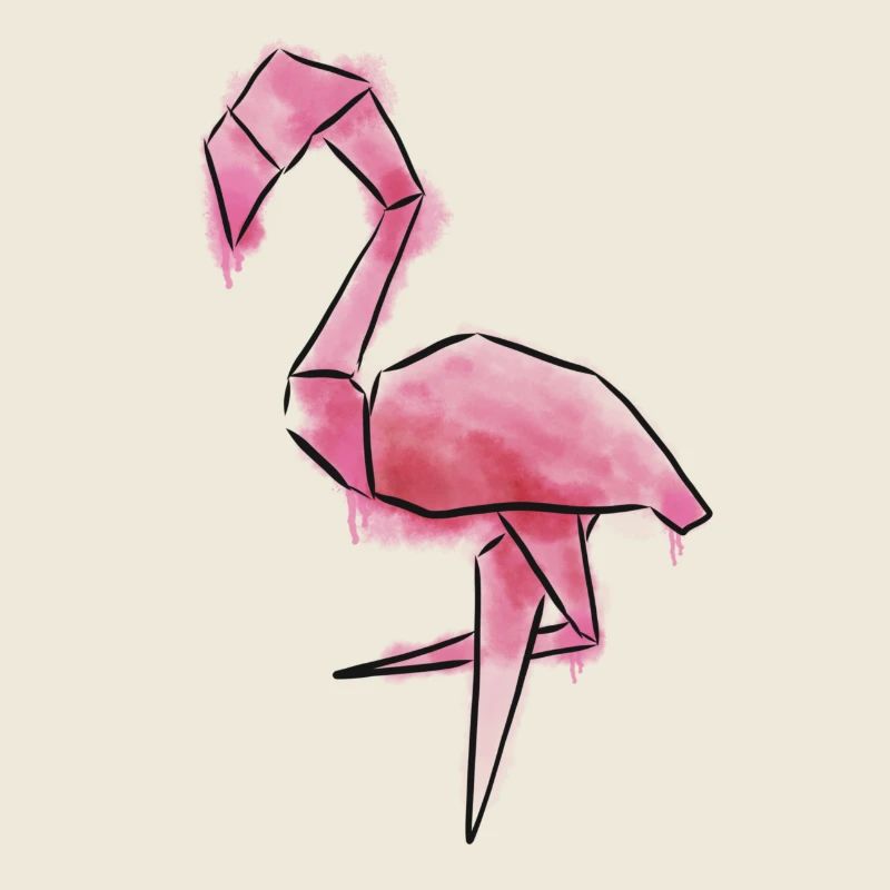 Flamingo im trendigen Wasserfarben-Look