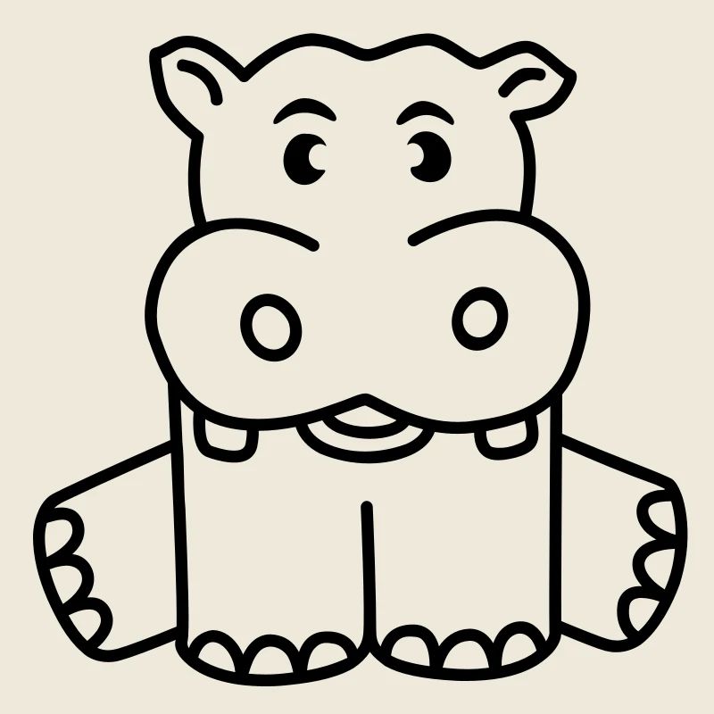 Baby Hippo Nilpferd Tier Cartoon Geschenk Kinder