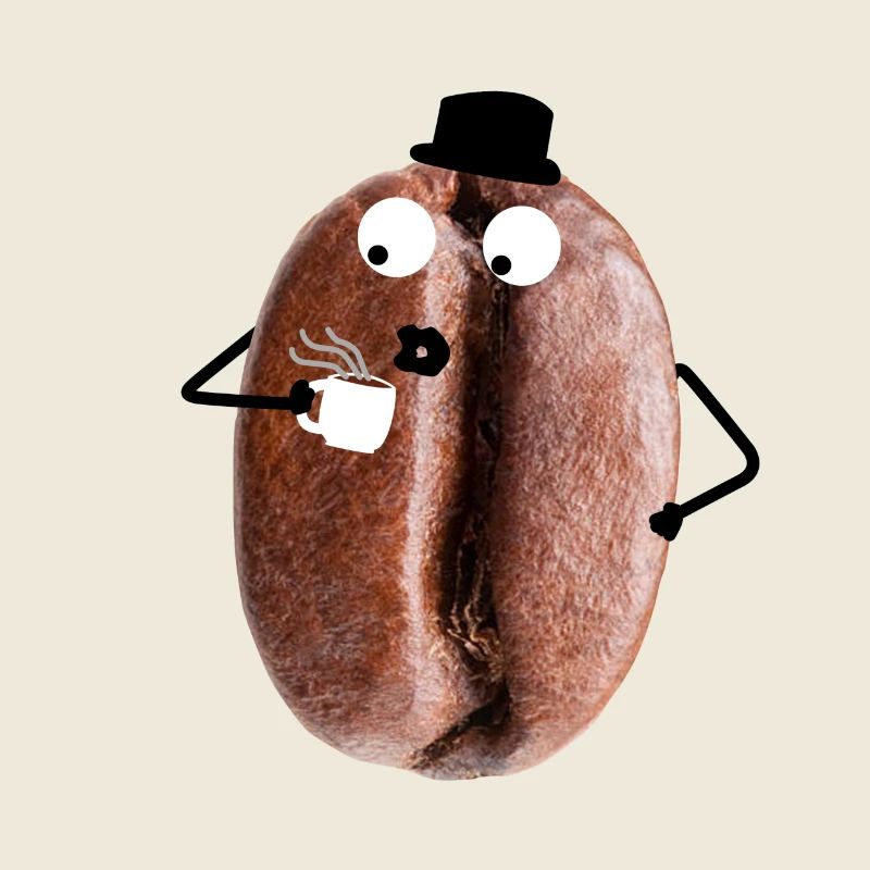 Grain de café avec visage