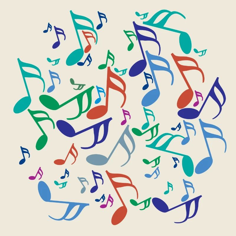 Notes de musique colorées