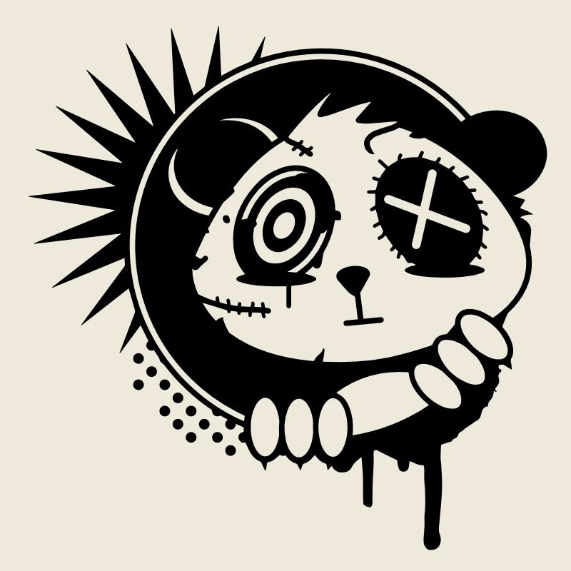 A sticker with panda bear head