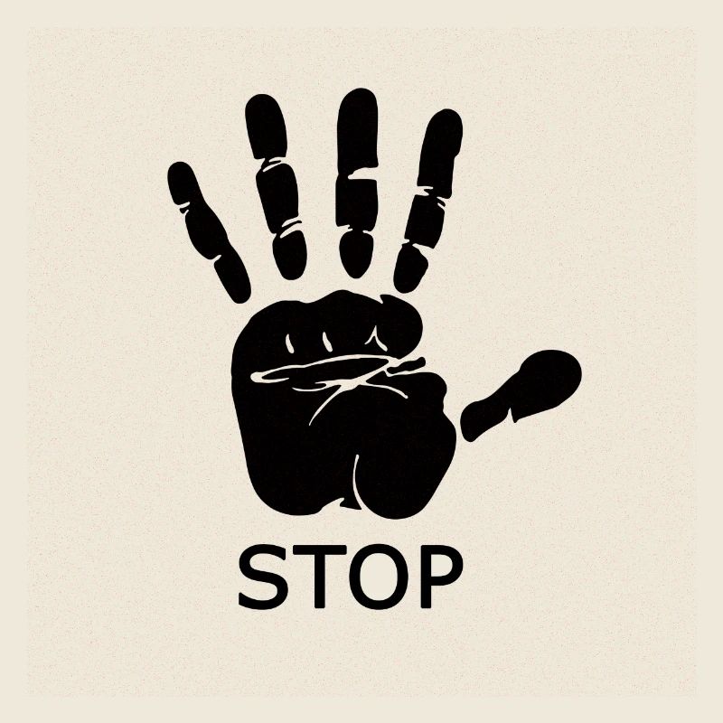 Stop Handabdruck Rot