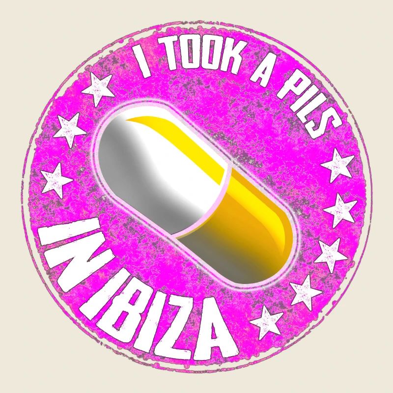 Humorous pill affirmation in retro style