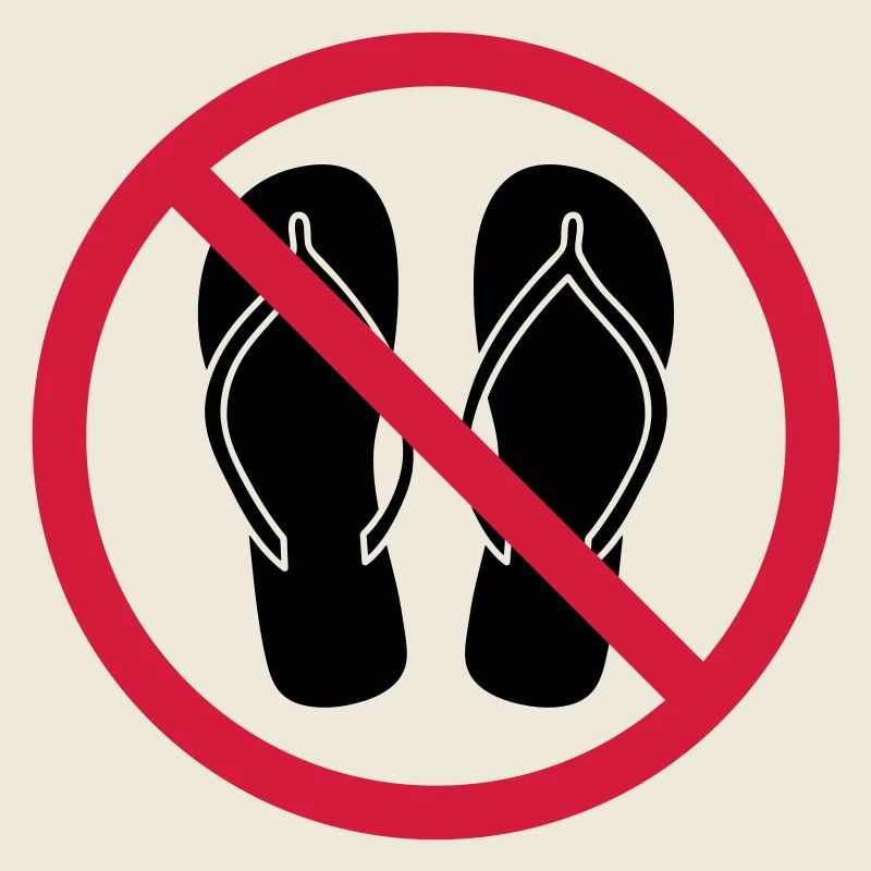 pas de tongs zone de bouclier interdite clipa