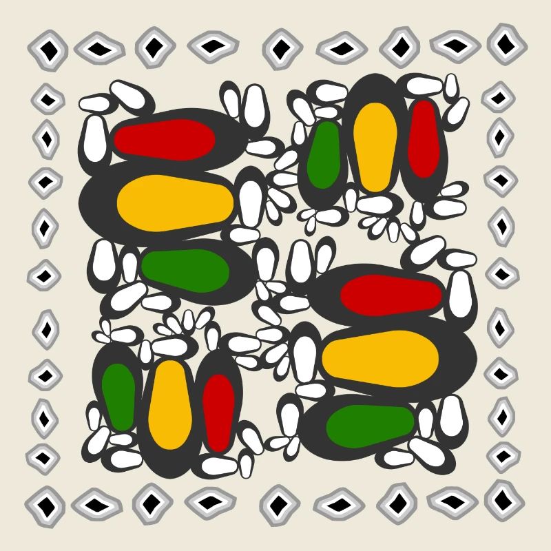 Motif coloré abstrait sur noir