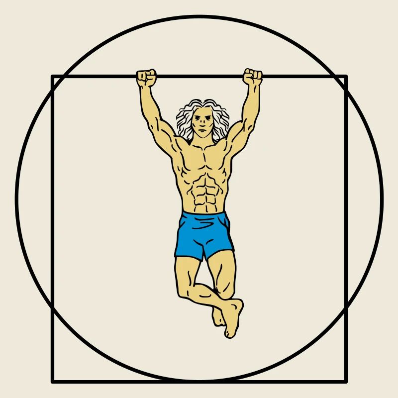 Der vitruvianische Mann in Stärke (Farbe)