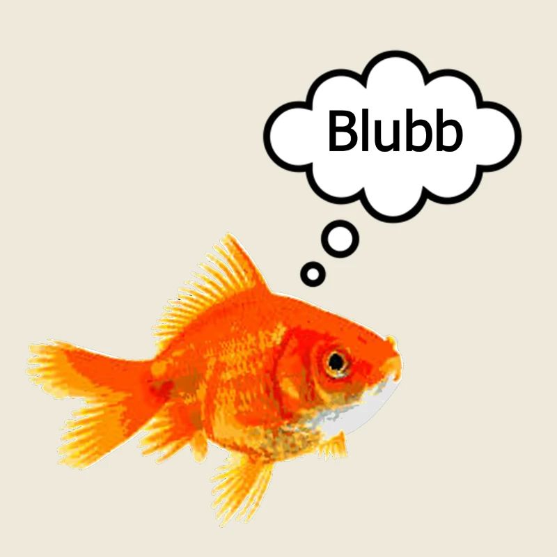 Poisson rouge avec bulle de dialogue