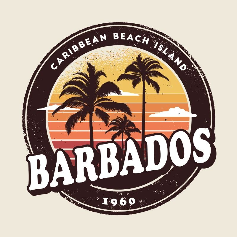 Barbados Design mit Palmen und Sonne / Geschenk