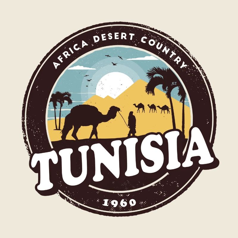 Tunesien Wüsten Design mit Kamelen / Geschenkidee