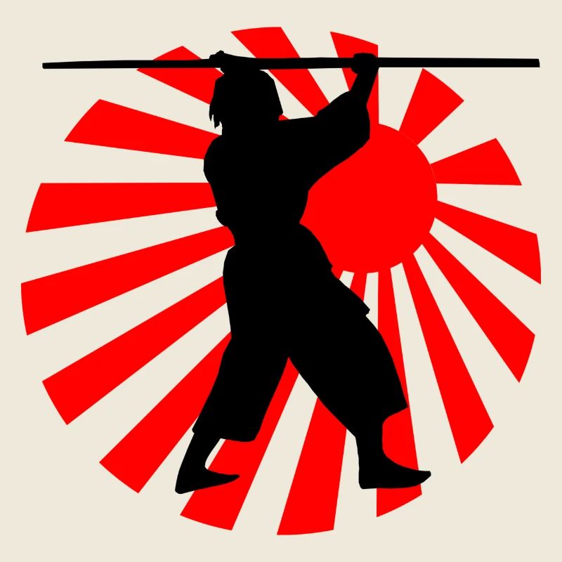 Behalten Sie das Kobudo-Logo mit einem Bo darüber