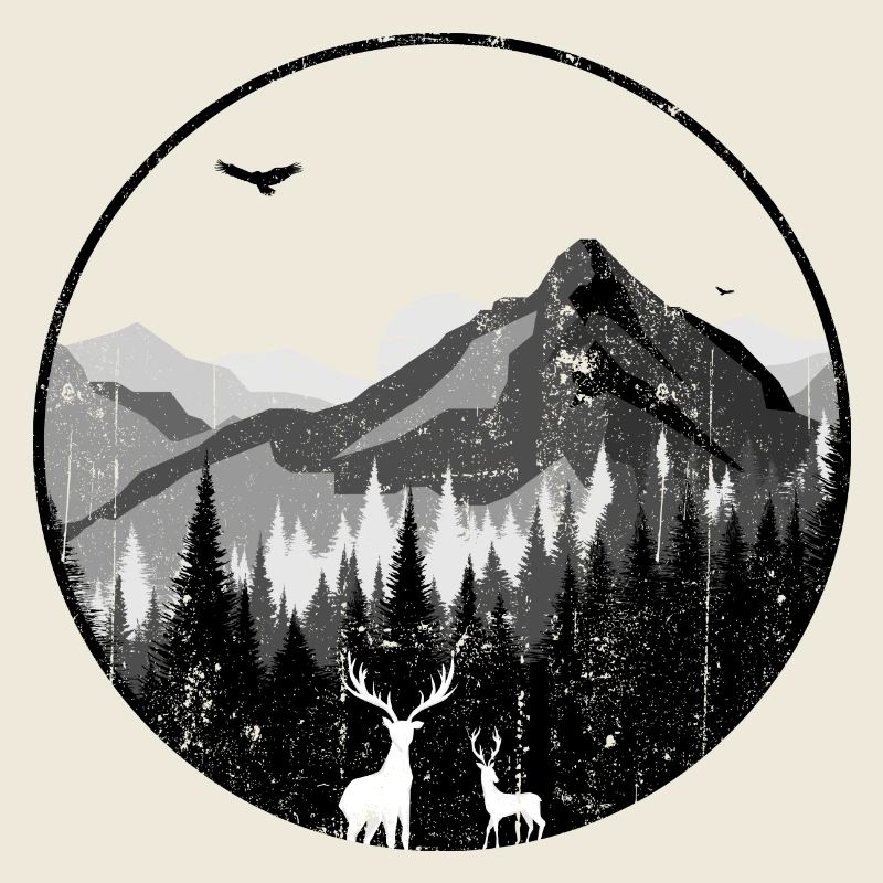 Silhouetten der Mountain Dawn Deer