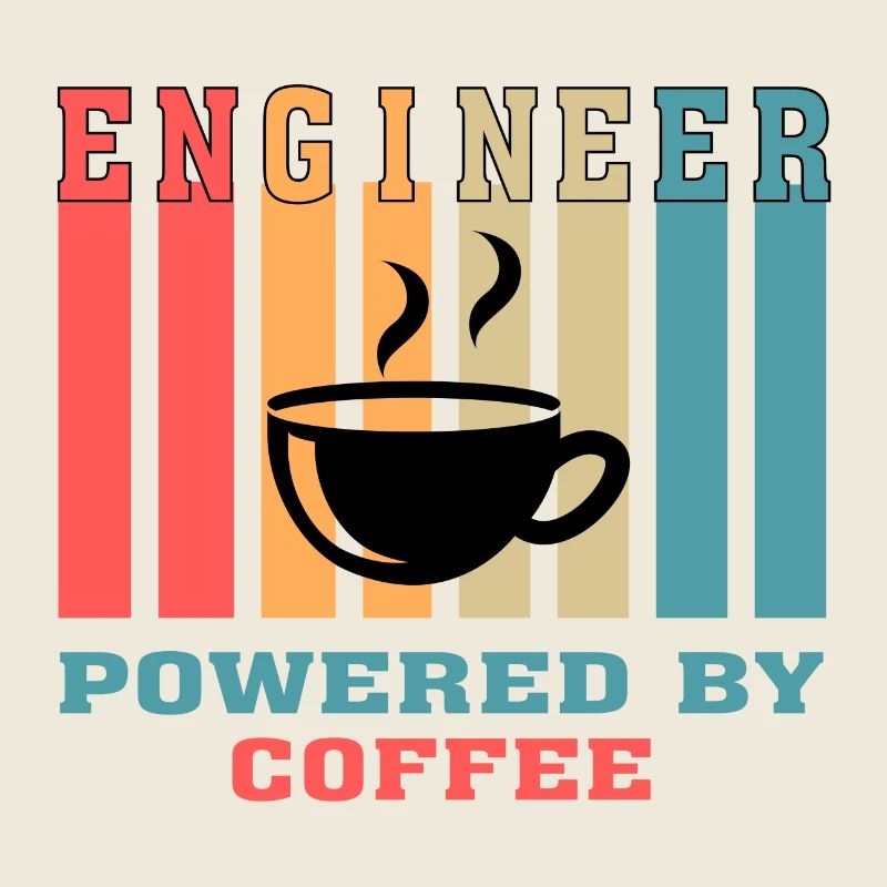 Funny Engineer Powered by Kaffee Geschenk für Ingenieur