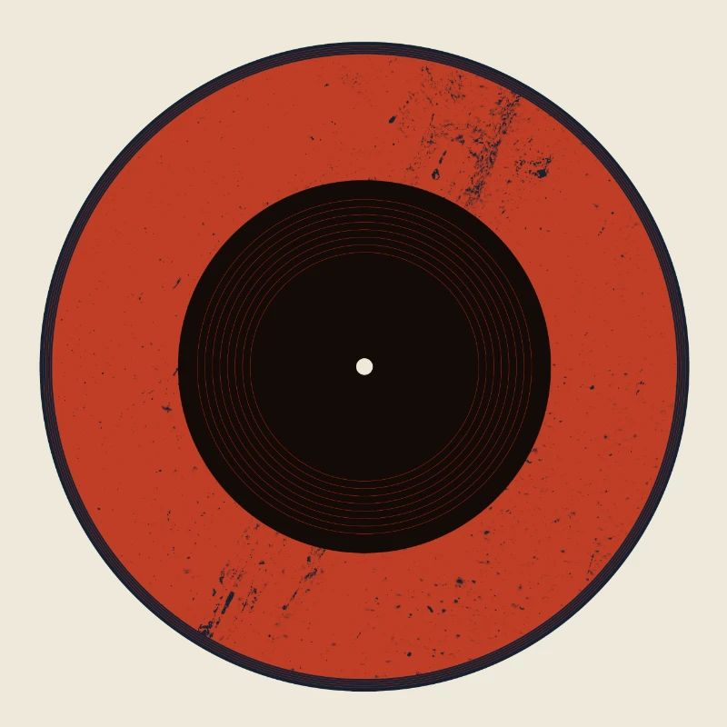 Red vinyl ring with grunge grooves