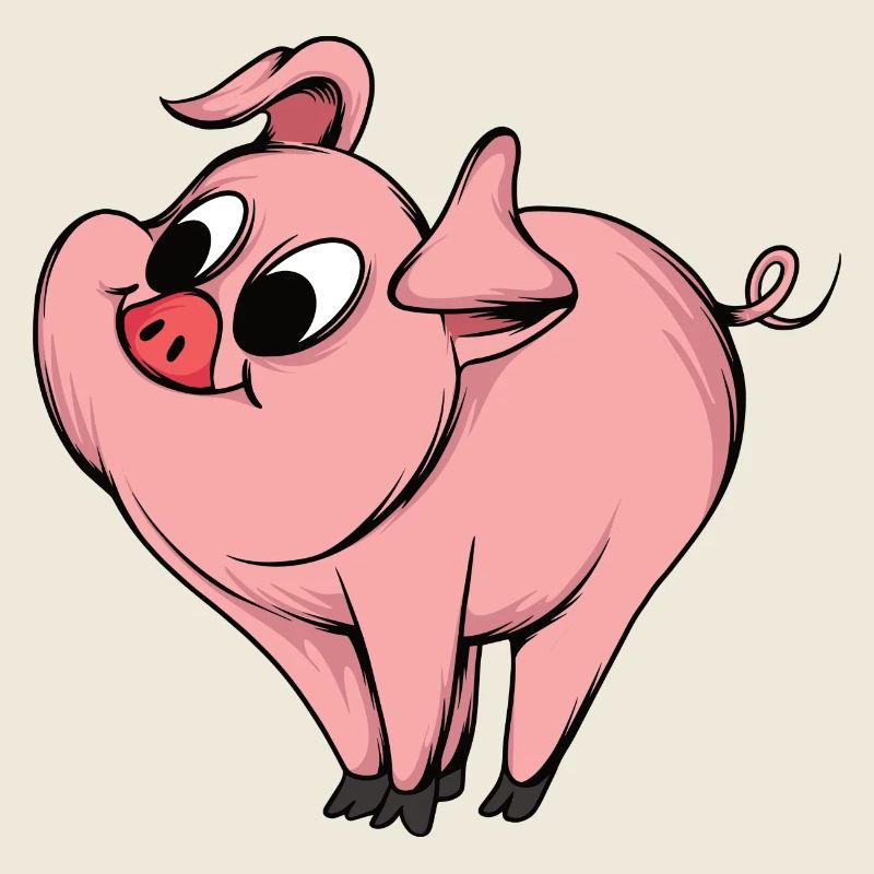 Playful Pig Cartoon Design