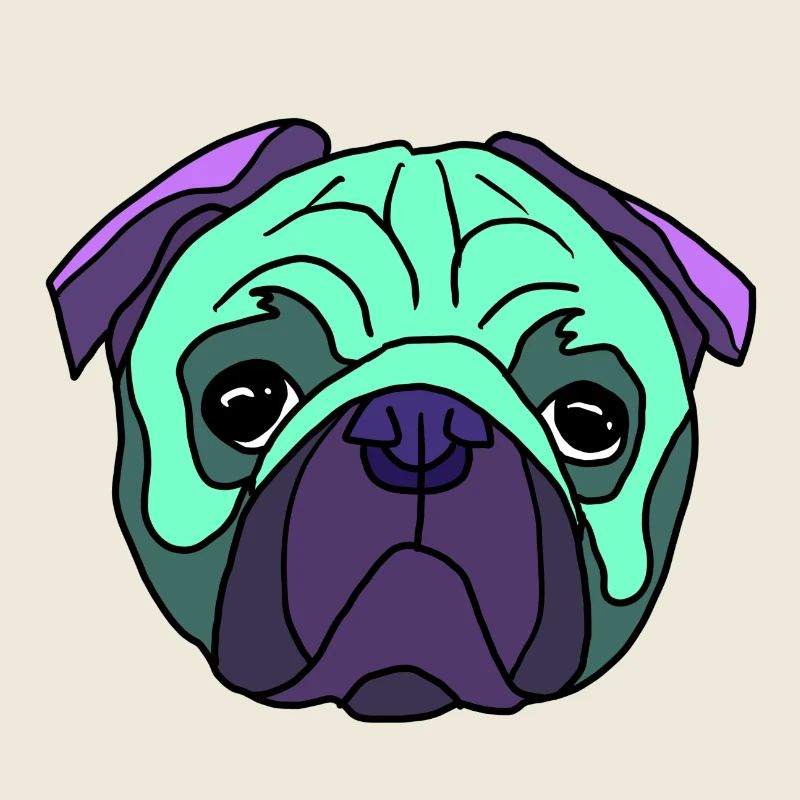 Mint Pug Kopf PopArt mobs 