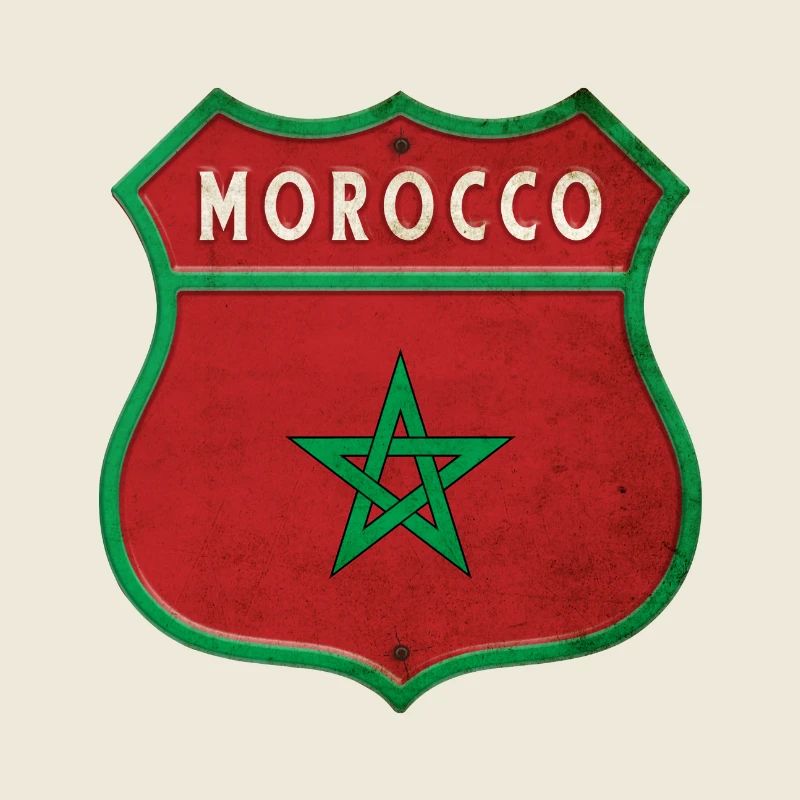 Maroc Armoiries Drapeaux Design