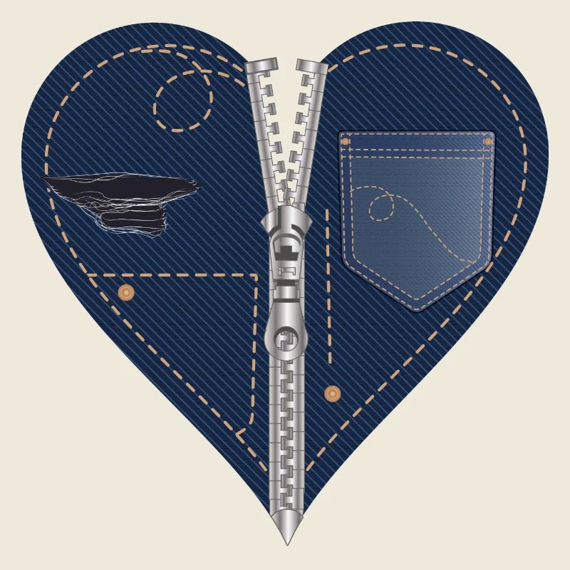 dark heart in jeans look with zipper
