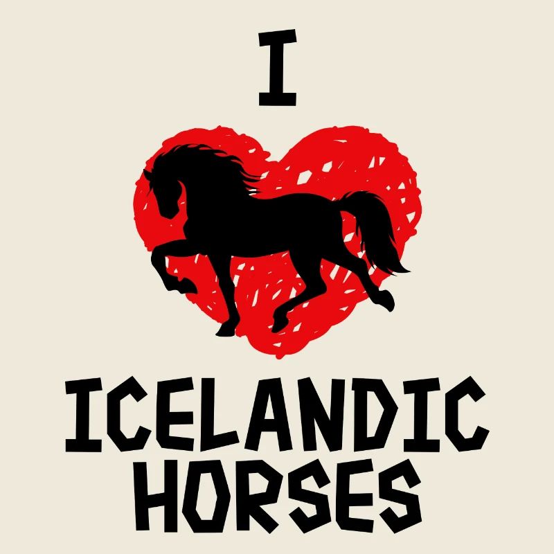 Ich Liebe Pferde Herz Statement Islandpferde