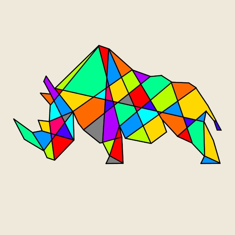 Geometrisches Kamel Puzzle Neonfarben