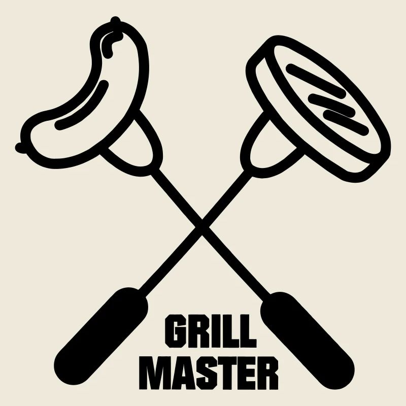 Grill master with two crossed forks