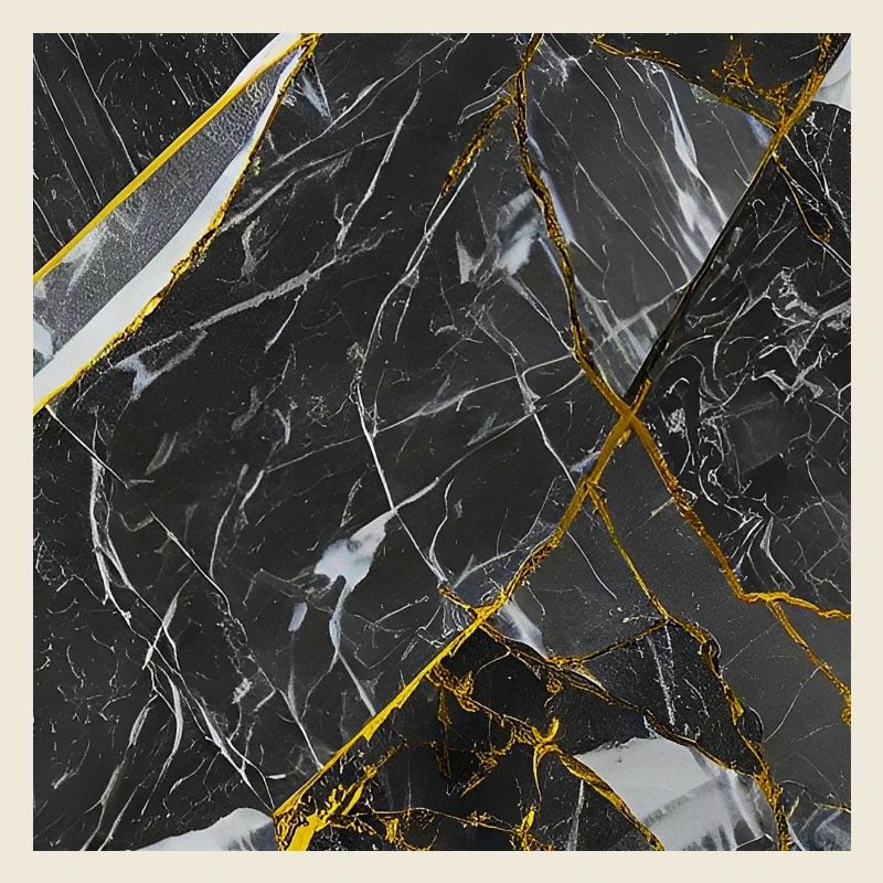 Marbre Texture Or Noir