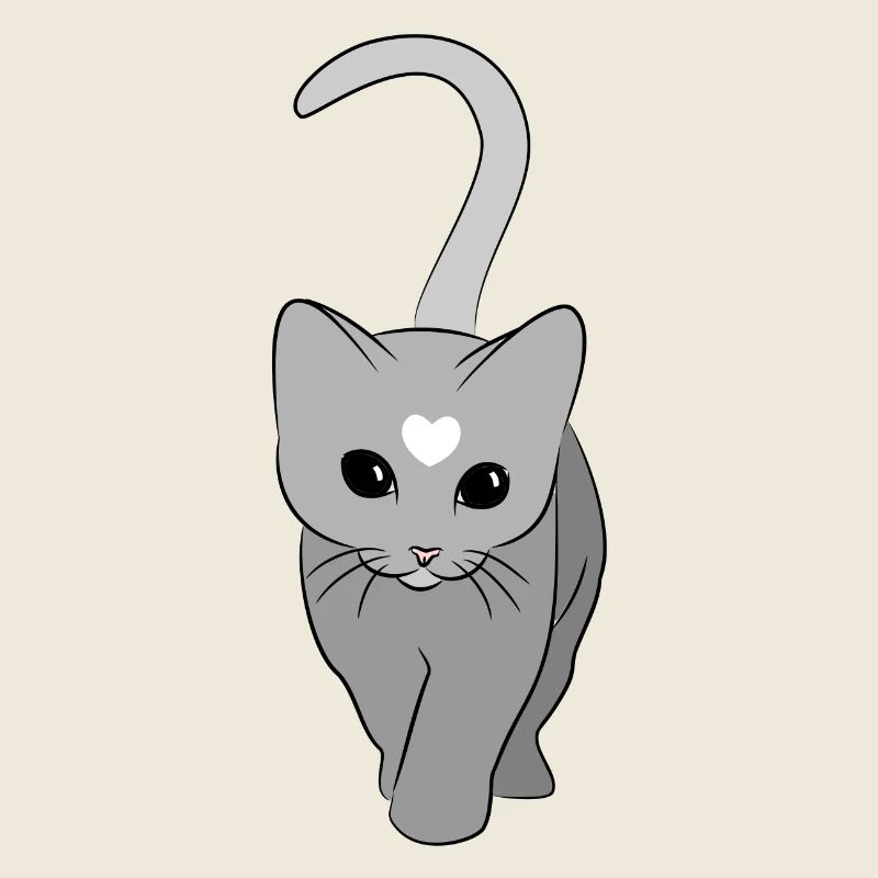 Herzkatze Grauton