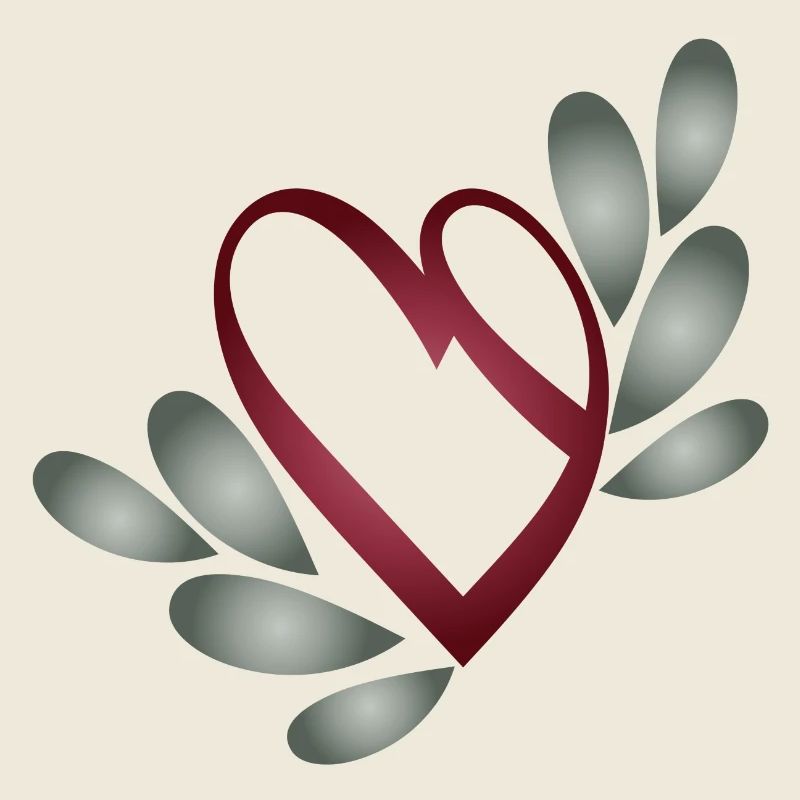 romantique symbole du cœur de la Saint-Valentin avec des feuilles