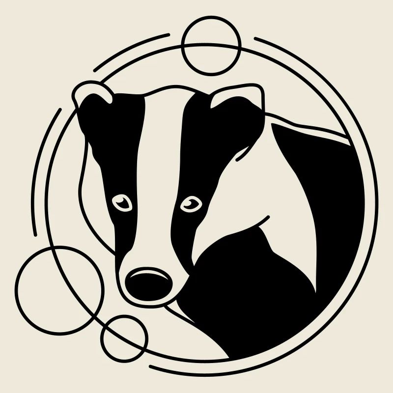 Dachs in geometrischer Form - Line-Art-Design