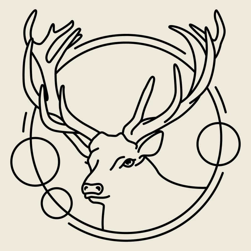 Hirsch in geometrischer Form - Line-Art-Design