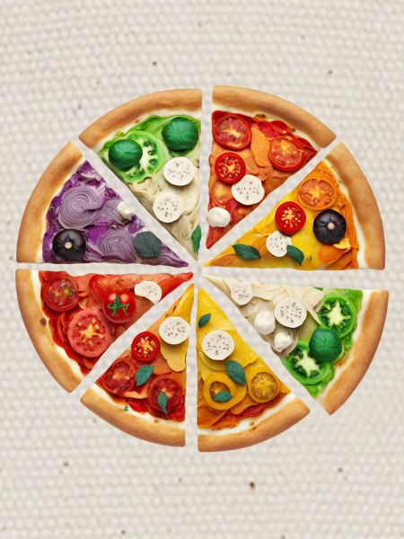 Regenbogenpizza Segmente