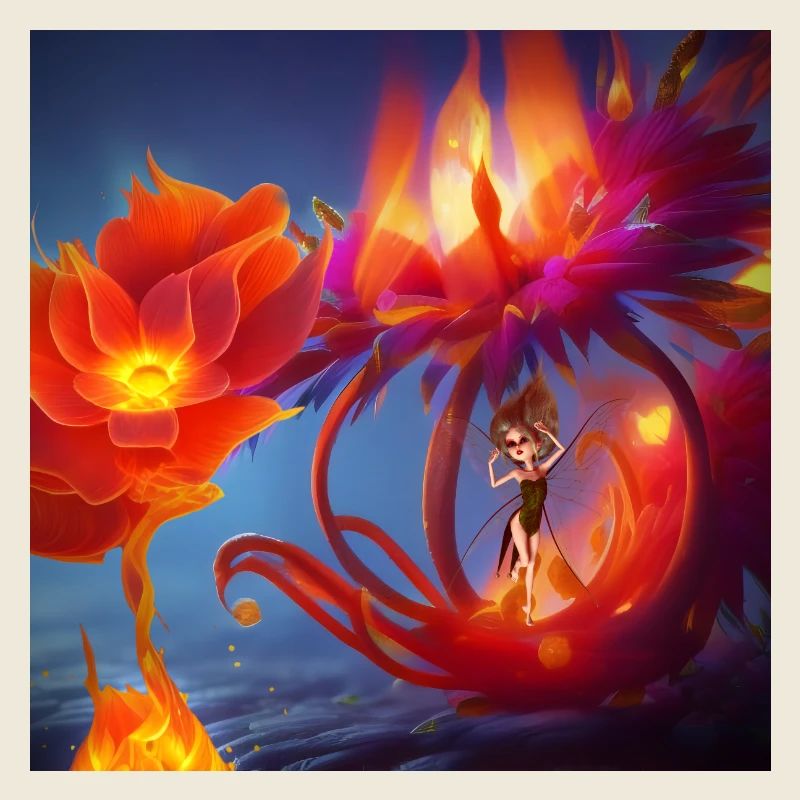 Die Blume des Feuers, die immer mit Fee blüht.