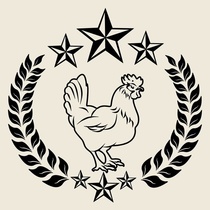 Poulet blanc avec étoiles