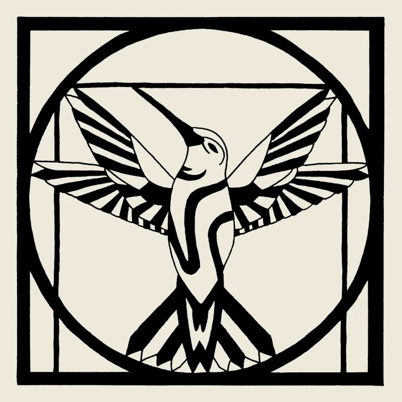 Vitruvianischer schwarzer Vogel