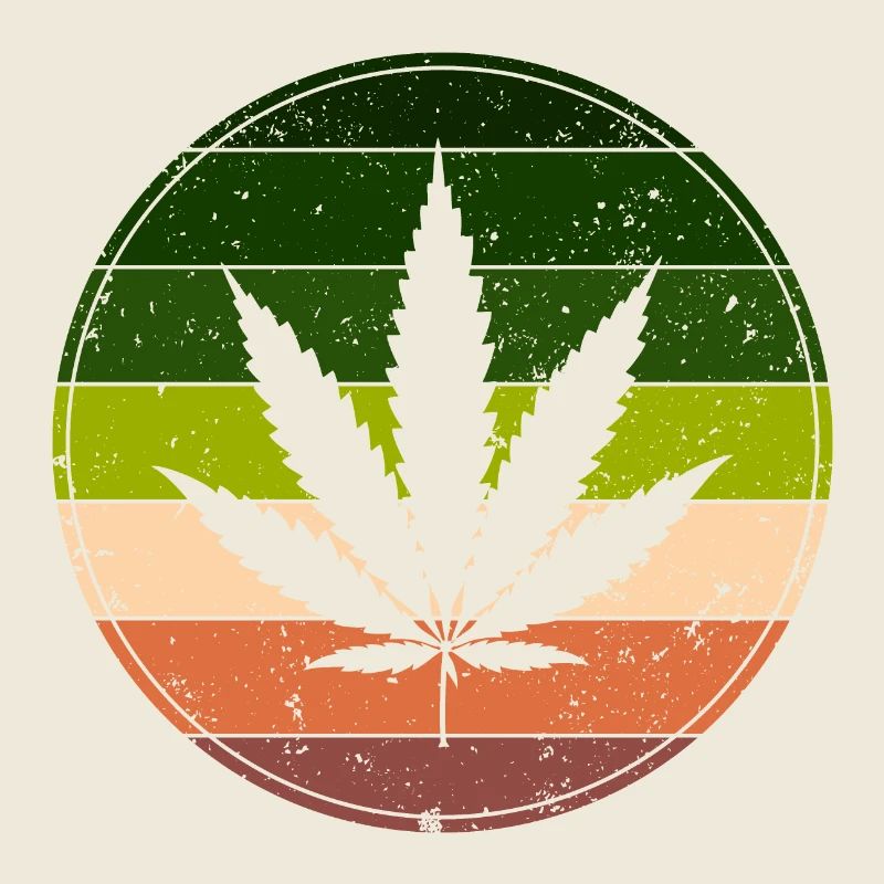 Retro Rainbow Cannabis Runde