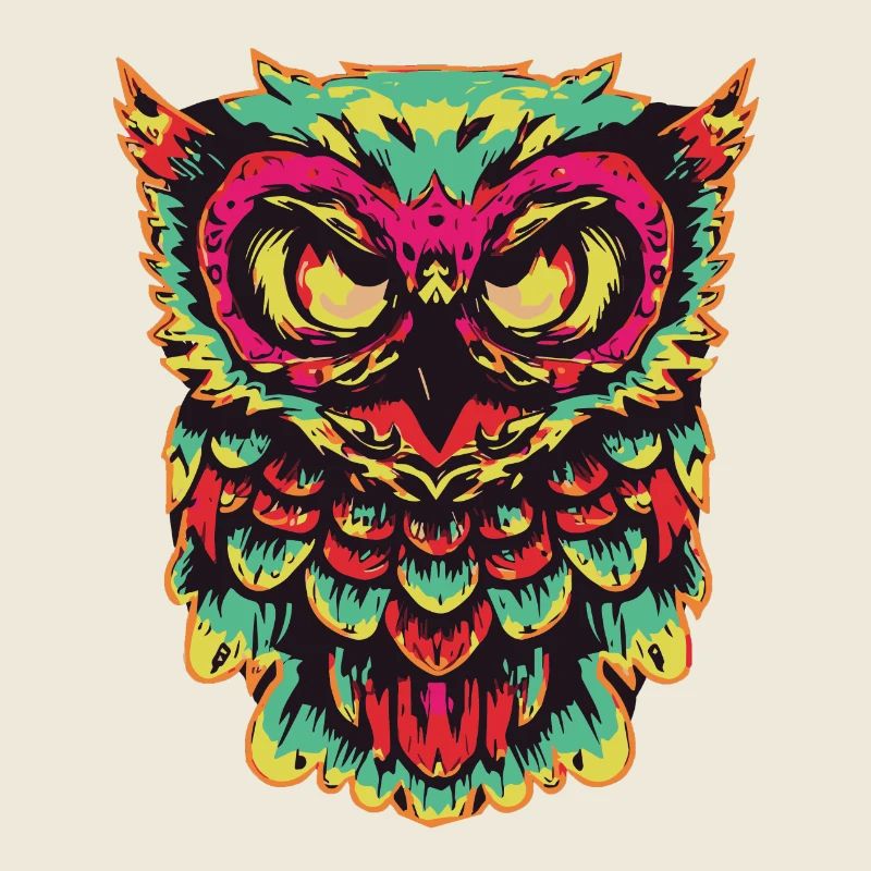 Retro Horror Scary Zombie Owl