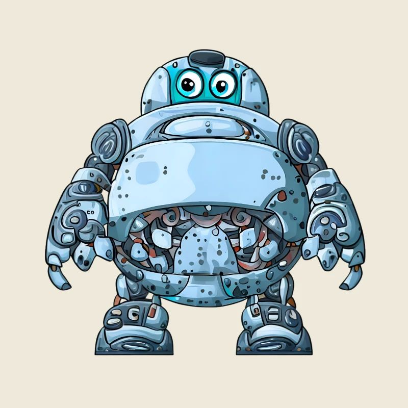 Robot de dessin animé bleu avec casque