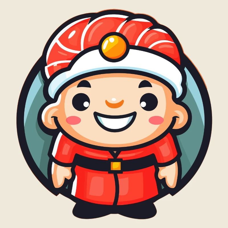 Mascotte du chef sushi