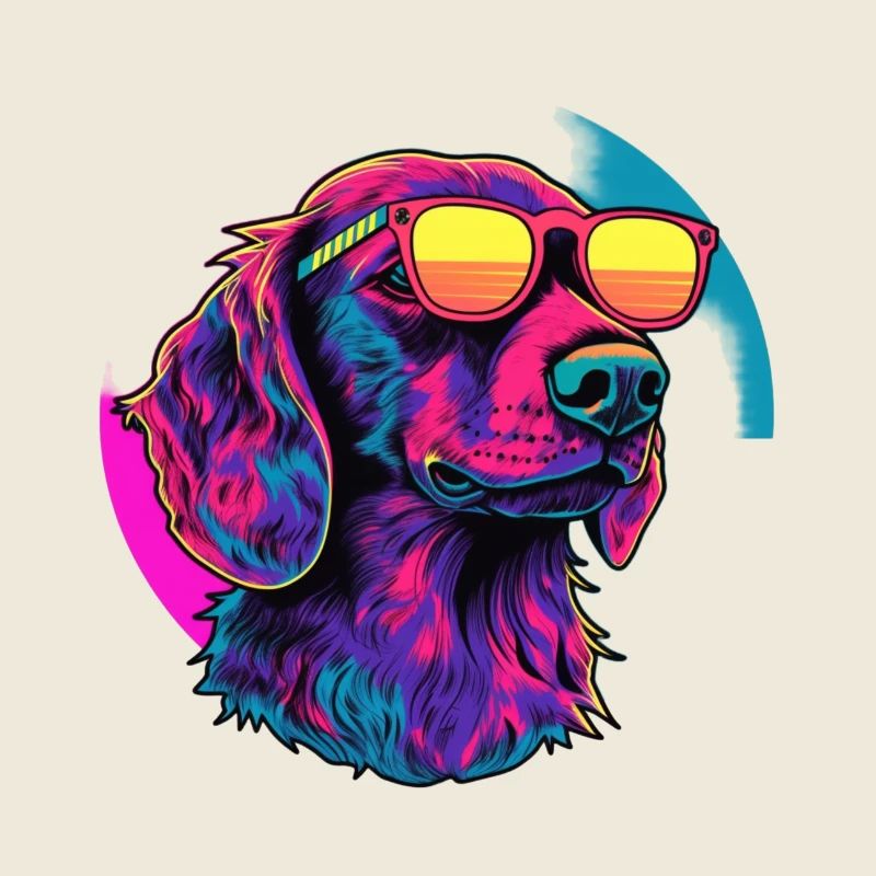 Neon Hund mit Sonnenbrille